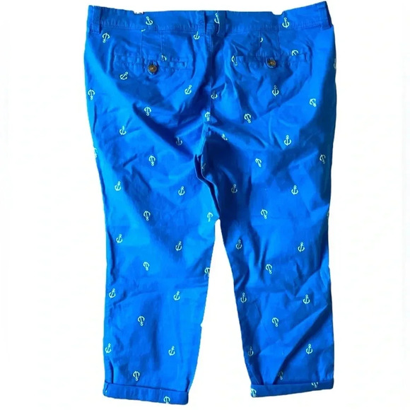 OLD NAVY | Women's Embroidered-Anchor Boyfriend Chino Khakis Blue Pants Size 16 - Picture 3 of 7